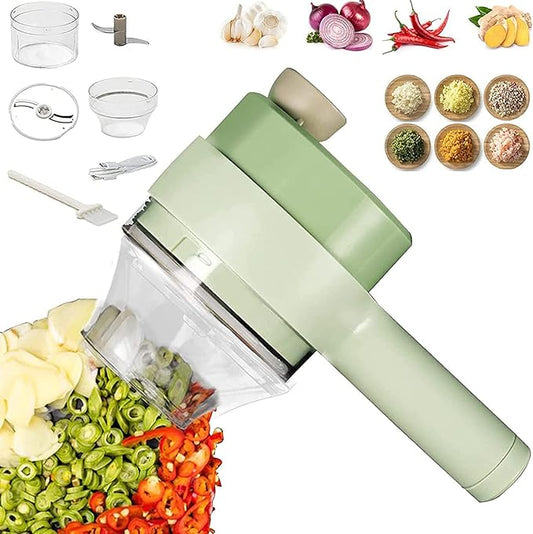 Electric Vegetable Cutter Set - 4 in 1 Portable,