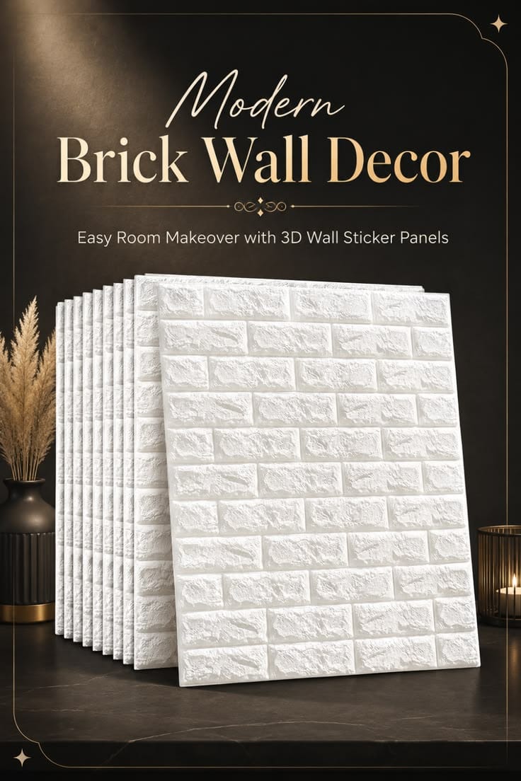3D White Brick Wall Stickers Pic 2