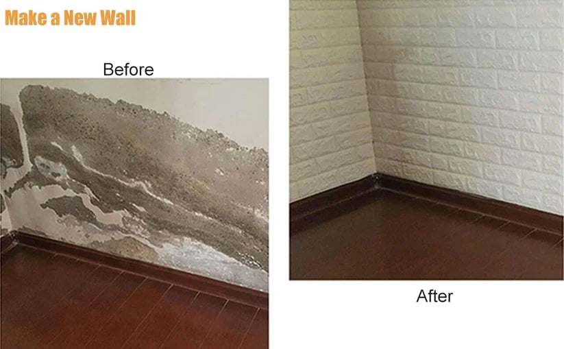 3D White Brick Wall Stickers Pic 2